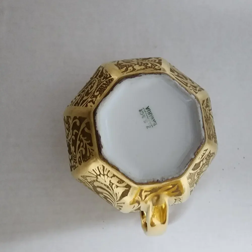 Z.S. & C Bavaria Antique Vintage Cream And Sugar Set Brilliant Gold Porcelain